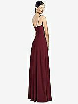 Rear View Thumbnail - Cabernet Spaghetti Strap Chiffon Maxi Dress with Jeweled Sash