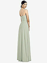 Rear View Thumbnail - Celadon Spaghetti Strap Chiffon Maxi Dress with Jeweled Sash