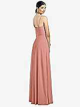 Rear View Thumbnail - Desert Rose Spaghetti Strap Chiffon Maxi Dress with Jeweled Sash