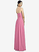 Rear View Thumbnail - Orchid Pink Spaghetti Strap Chiffon Maxi Dress with Jeweled Sash