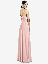 Rear View Thumbnail - Rose Spaghetti Strap Chiffon Maxi Dress with Jeweled Sash