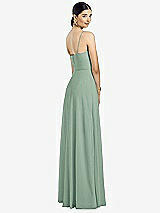 Rear View Thumbnail - Seagrass Spaghetti Strap Chiffon Maxi Dress with Jeweled Sash