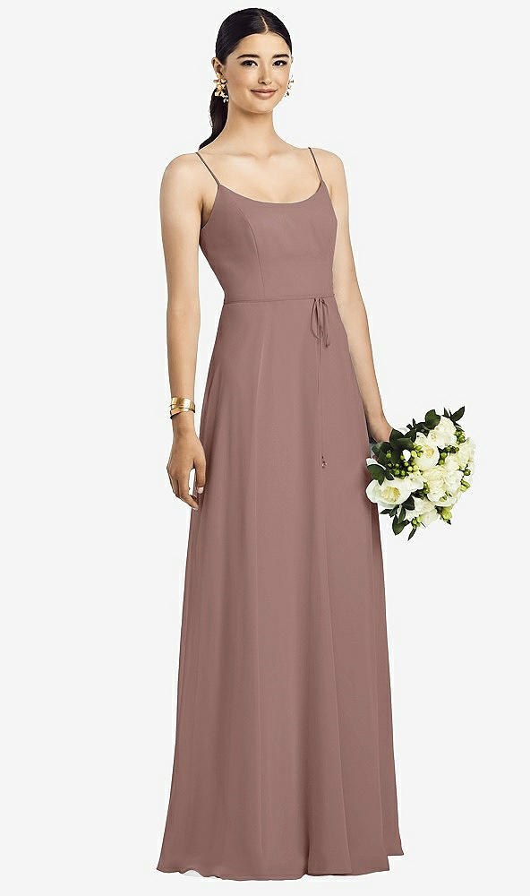 Front View - Sienna Spaghetti Strap Chiffon Maxi Dress with Jeweled Sash