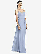 Alt View 1 Thumbnail - Sky Blue Spaghetti Strap Chiffon Maxi Dress with Jeweled Sash