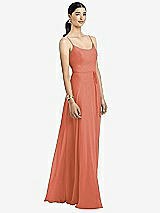 Alt View 1 Thumbnail - Terracotta Copper Spaghetti Strap Chiffon Maxi Dress with Jeweled Sash