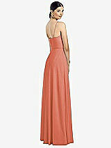 Rear View Thumbnail - Terracotta Copper Spaghetti Strap Chiffon Maxi Dress with Jeweled Sash