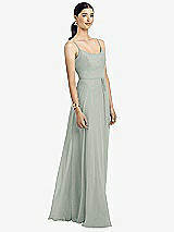 Alt View 1 Thumbnail - Willow Green Spaghetti Strap Chiffon Maxi Dress with Jeweled Sash