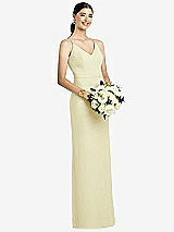 Rear View Thumbnail - Butter Yellow Draped Blouson Back Chiffon Maxi Dress