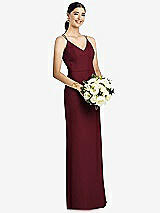 Rear View Thumbnail - Cabernet Draped Blouson Back Chiffon Maxi Dress
