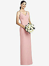 Rear View Thumbnail - Rose Draped Blouson Back Chiffon Maxi Dress