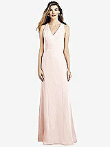 Front View Thumbnail - Blush V-Neck Keyhole Back Crepe Trumpet Gown