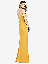 Rear View Thumbnail - NYC Yellow Spaghetti Strap A-line Crepe Dress with Pockets