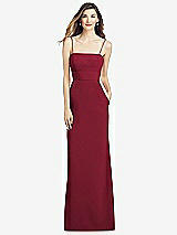 Alt View 1 Thumbnail - Burgundy Spaghetti Strap A-line Crepe Dress with Pockets