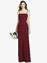 Front View Thumbnail - Cabernet Spaghetti Strap A-line Crepe Dress with Pockets