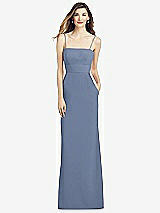 Alt View 1 Thumbnail - Larkspur Blue Spaghetti Strap A-line Crepe Dress with Pockets