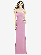 Alt View 1 Thumbnail - Powder Pink Spaghetti Strap A-line Crepe Dress with Pockets