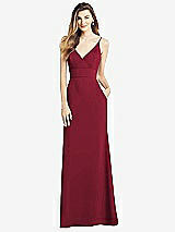 Front View Thumbnail - Burgundy V-Back Spaghetti Strap Maxi Dress with Pockets