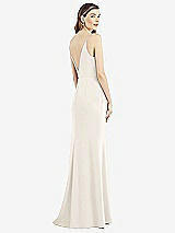 Rear View Thumbnail - Ivory V-Back Spaghetti Strap Maxi Dress with Pockets