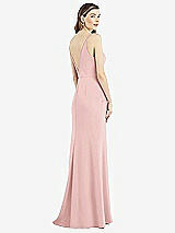 Rear View Thumbnail - Rose V-Back Spaghetti Strap Maxi Dress with Pockets