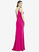 Rear View Thumbnail - Think Pink V-Back Spaghetti Strap Maxi Dress with Pockets