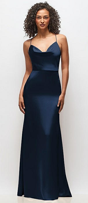 Cowl-Neck Criss Cross Back Slip Dress