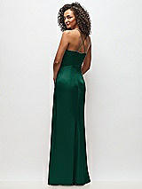 Rear View Thumbnail - Hunter Green Cowl-Neck Criss Cross Back Slip Dress