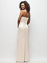 Rear View Thumbnail - Oat Cowl-Neck Criss Cross Back Slip Dress
