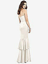 Rear View Thumbnail - Ivory Strapless Tiered Ruffle Trumpet Gown