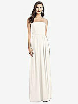 Alt View 1 Thumbnail - Ivory Strapless Pleated Skirt Crepe Dress with Pockets