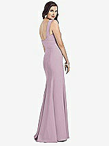 Rear View Thumbnail - Suede Rose Sleeveless Seamed Bodice Trumpet Gown