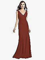 Front View Thumbnail - Auburn Moon Sleeveless Seamed Bodice Trumpet Gown