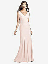 Front View Thumbnail - Blush Sleeveless Seamed Bodice Trumpet Gown
