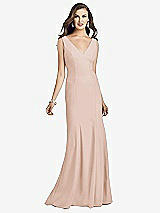Front View Thumbnail - Cameo Sleeveless Seamed Bodice Trumpet Gown