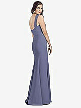 Rear View Thumbnail - French Blue Sleeveless Seamed Bodice Trumpet Gown