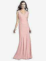 Front View Thumbnail - Rose Sleeveless Seamed Bodice Trumpet Gown