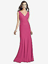Front View Thumbnail - Tea Rose Sleeveless Seamed Bodice Trumpet Gown