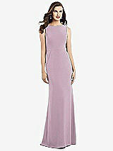 Rear View Thumbnail - Suede Rose Draped Backless Crepe Dress with Pockets