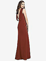 Front View Thumbnail - Auburn Moon Draped Backless Crepe Dress with Pockets