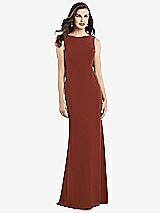 Rear View Thumbnail - Auburn Moon Draped Backless Crepe Dress with Pockets