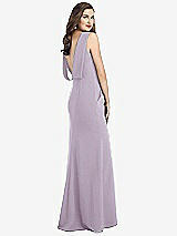 Front View Thumbnail - Lilac Haze Draped Backless Crepe Dress with Pockets