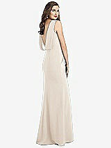 Front View Thumbnail - Oat Draped Backless Crepe Dress with Pockets