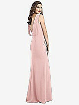 Front View Thumbnail - Rose Draped Backless Crepe Dress with Pockets