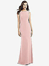 Rear View Thumbnail - Rose Draped Backless Crepe Dress with Pockets