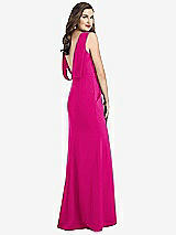 Front View Thumbnail - Think Pink Draped Backless Crepe Dress with Pockets