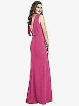 Front View Thumbnail - Tea Rose Draped Backless Crepe Dress with Pockets