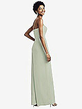 Rear View Thumbnail - Celadon Strapless Chiffon Wide Leg Jumpsuit with Pockets