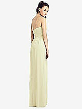 Rear View Thumbnail - Butter Yellow Slim Spaghetti Strap Chiffon Dress with Front Slit 