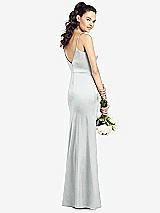 Rear View Thumbnail - Sterling Slim Spaghetti Strap V-Back Trumpet Gown