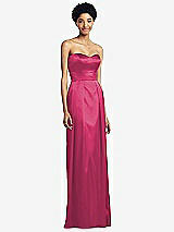 Front View Thumbnail - Shocking Sweetheart Strapless Pleated Skirt Dress with Pockets