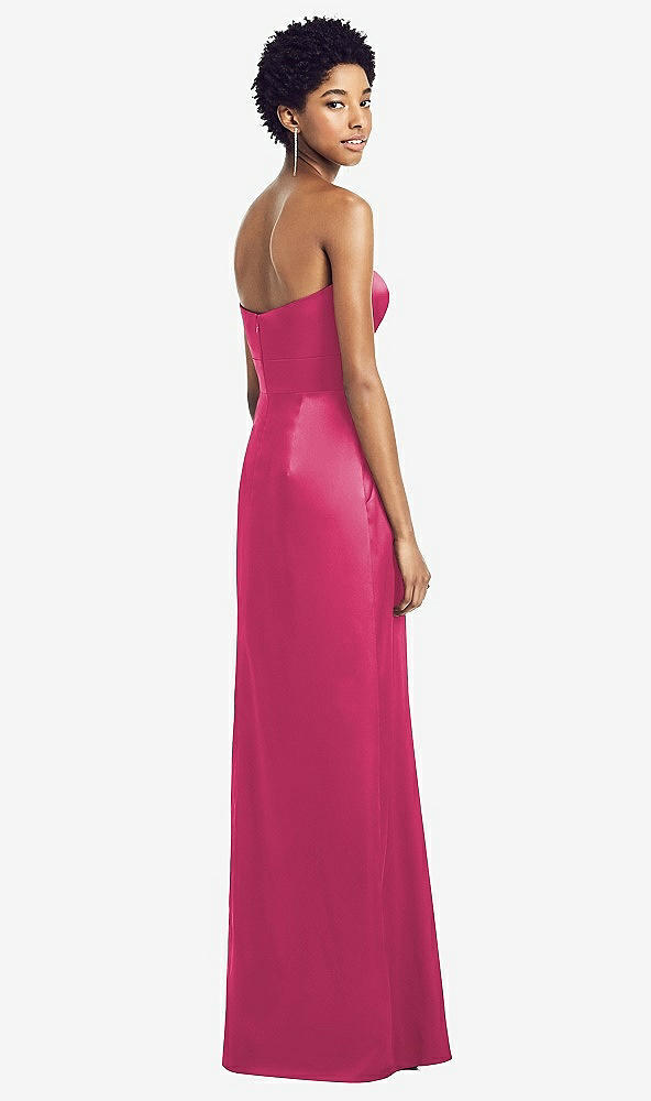 Back View - Shocking Sweetheart Strapless Pleated Skirt Dress with Pockets